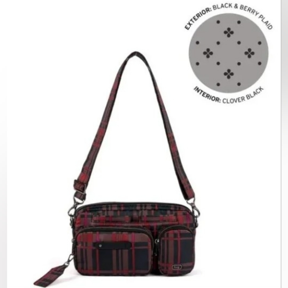 LUG Switcheroo Crossbody Bag - Black & Berry Plaid
